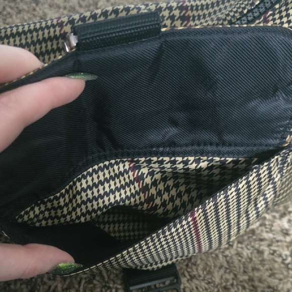 Ralph Lauren Nylon Colorful Houndstooth Shoulder Hobo Bag (EUC)🩶🤎🖤 - Picture 8 of 11